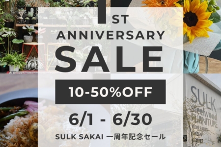 写真：6月1日〜30日 SULK SAKAI一周年記念セール開催！