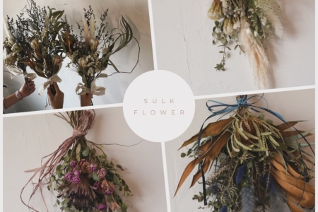 写真：7月ドライフラワースワッグのワークショップ開催