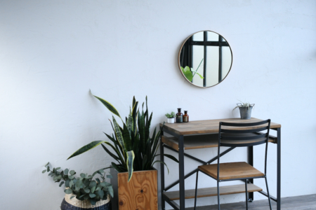 写真：ラウンド型のミラー