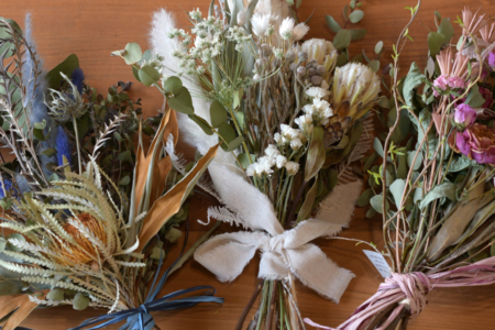 写真：6月ドライフラワースワッグのワークショップ開催