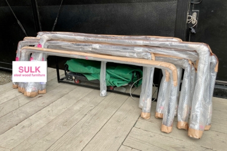 写真：アイアンバーなどサイズオーダー品の梱包・配送について