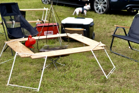 写真：SULKアウトドアライン試作第2弾！焚き火テーブル＆アウトドアダイニングテーブル！！